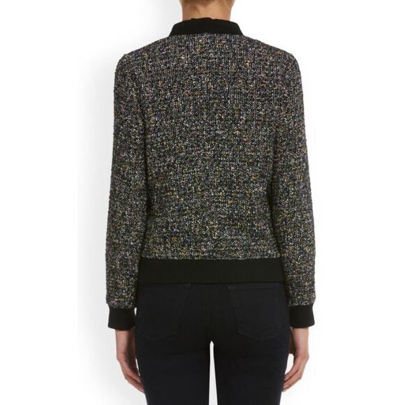Rebecca Taylor Navy Multi Tweed Bomber Jacket Size 4 MSRP $630 - Picture 7 of 13